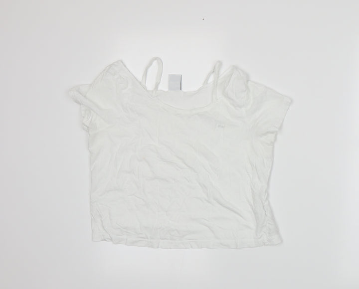 VERO MODA Womens White Basic T-Shirt Size S