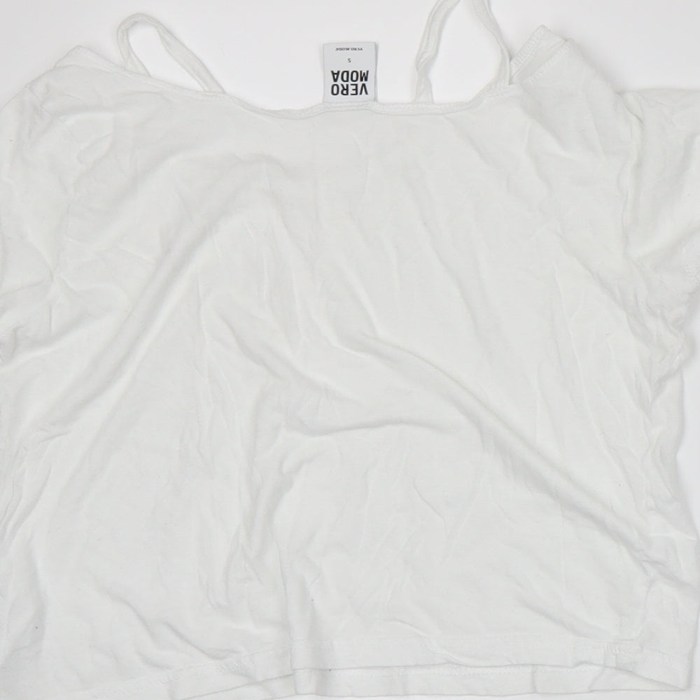 VERO MODA Womens White   Basic T-Shirt Size S
