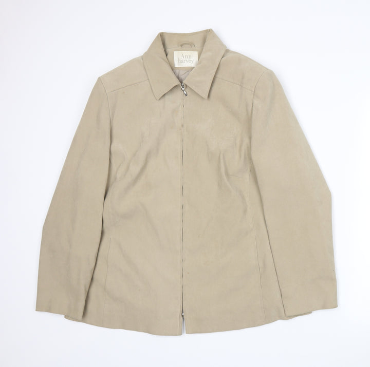 Ann Harvey Womens Beige Jacket Size 16
