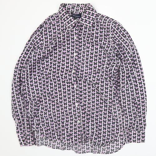 Gap Mens Purple Animal Print   Button-Up Size XS