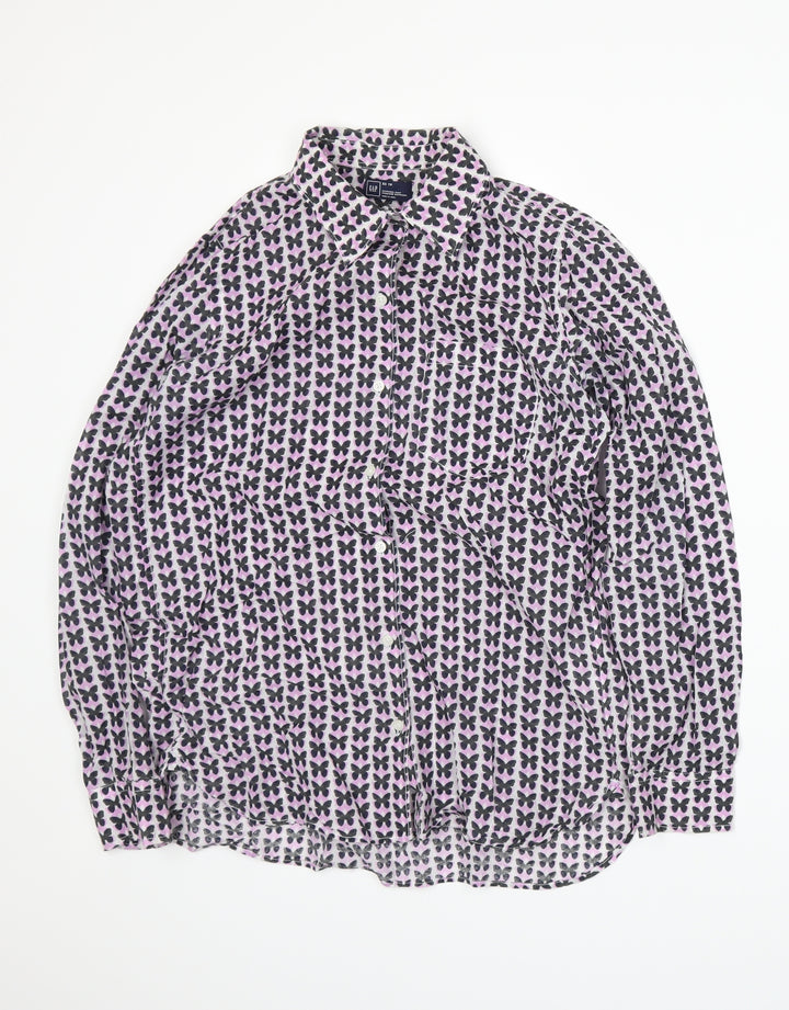 Gap Mens Purple Animal Print   Button-Up Size XS