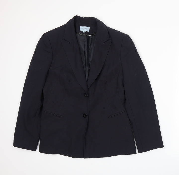 Anne Brooks Womens Blue Jacket Suit Jacket Size 12