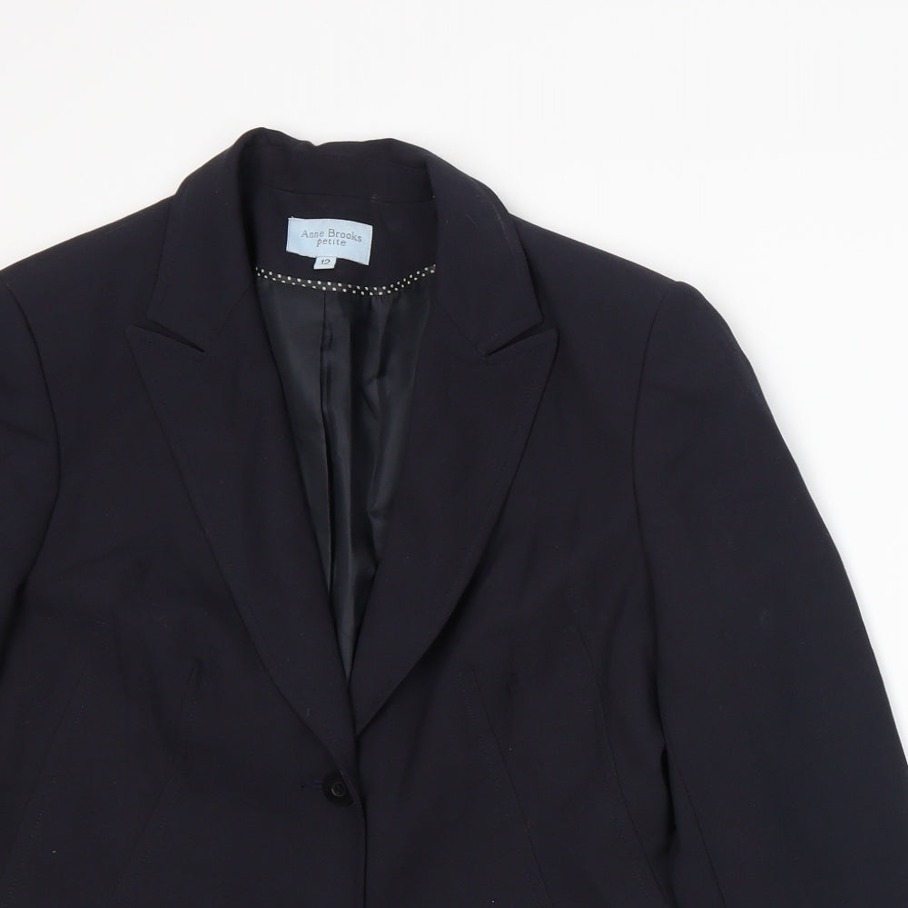 Anne Brooks Womens Blue   Jacket Suit Jacket Size 12