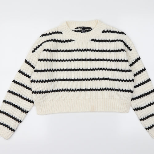 New Look Girls Ivory Striped  Pullover Jumper Size 12-13 Years