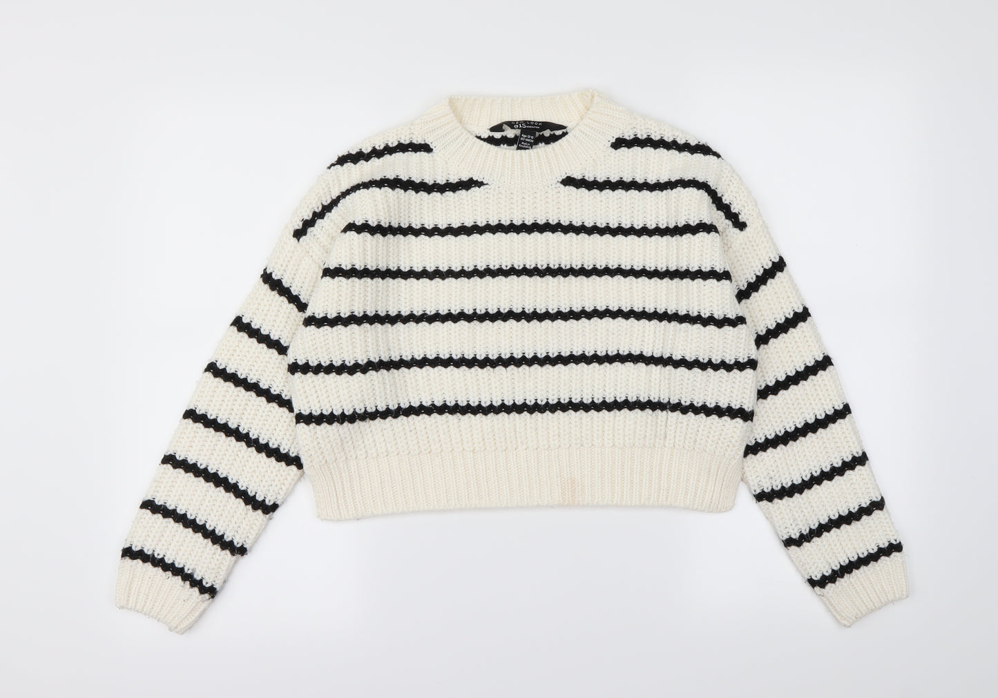 New Look Girls Ivory Striped  Pullover Jumper Size 12-13 Years
