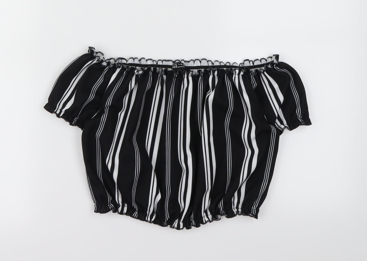New Look Girls Black Striped  Basic Blouse Size 12 Years