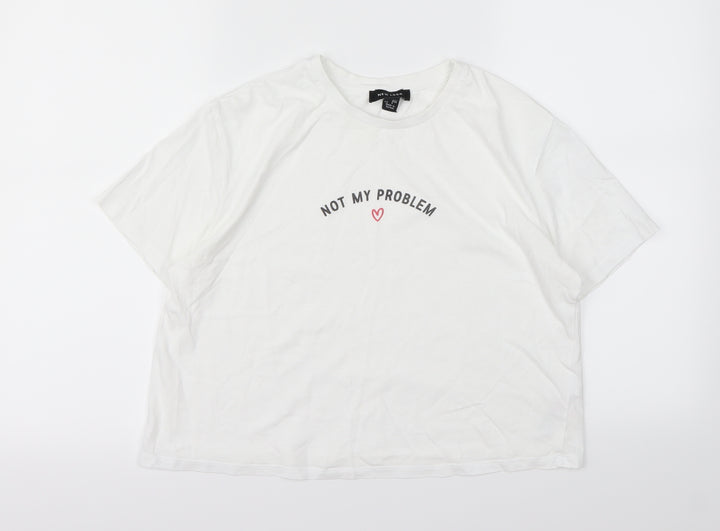 New Look Womens Silver   Cropped T-Shirt Size 6