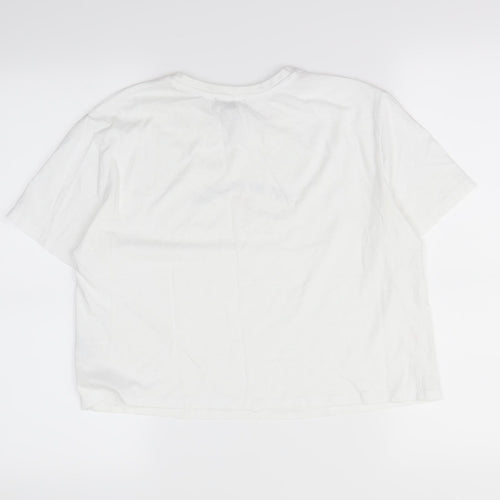 New Look Womens Silver   Cropped T-Shirt Size 6