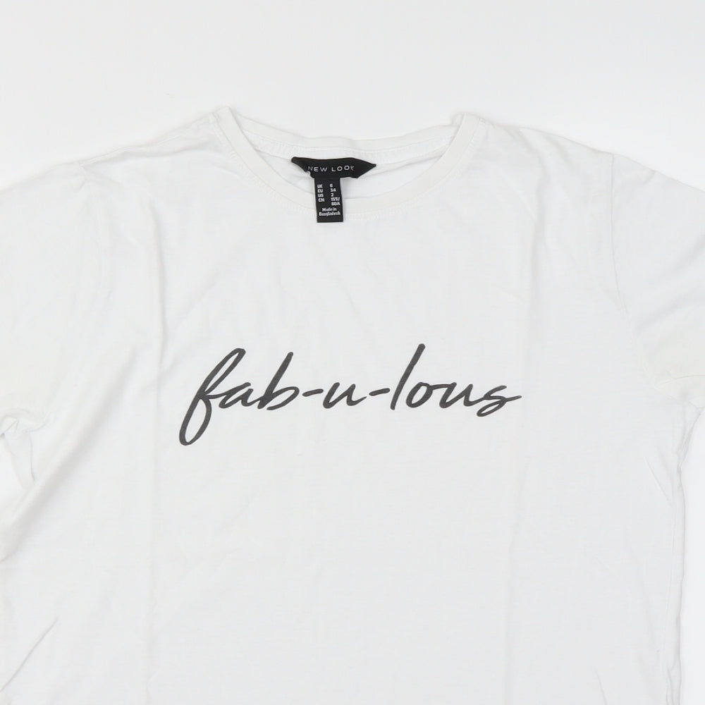 New Look Womens White   Basic T-Shirt Size 6