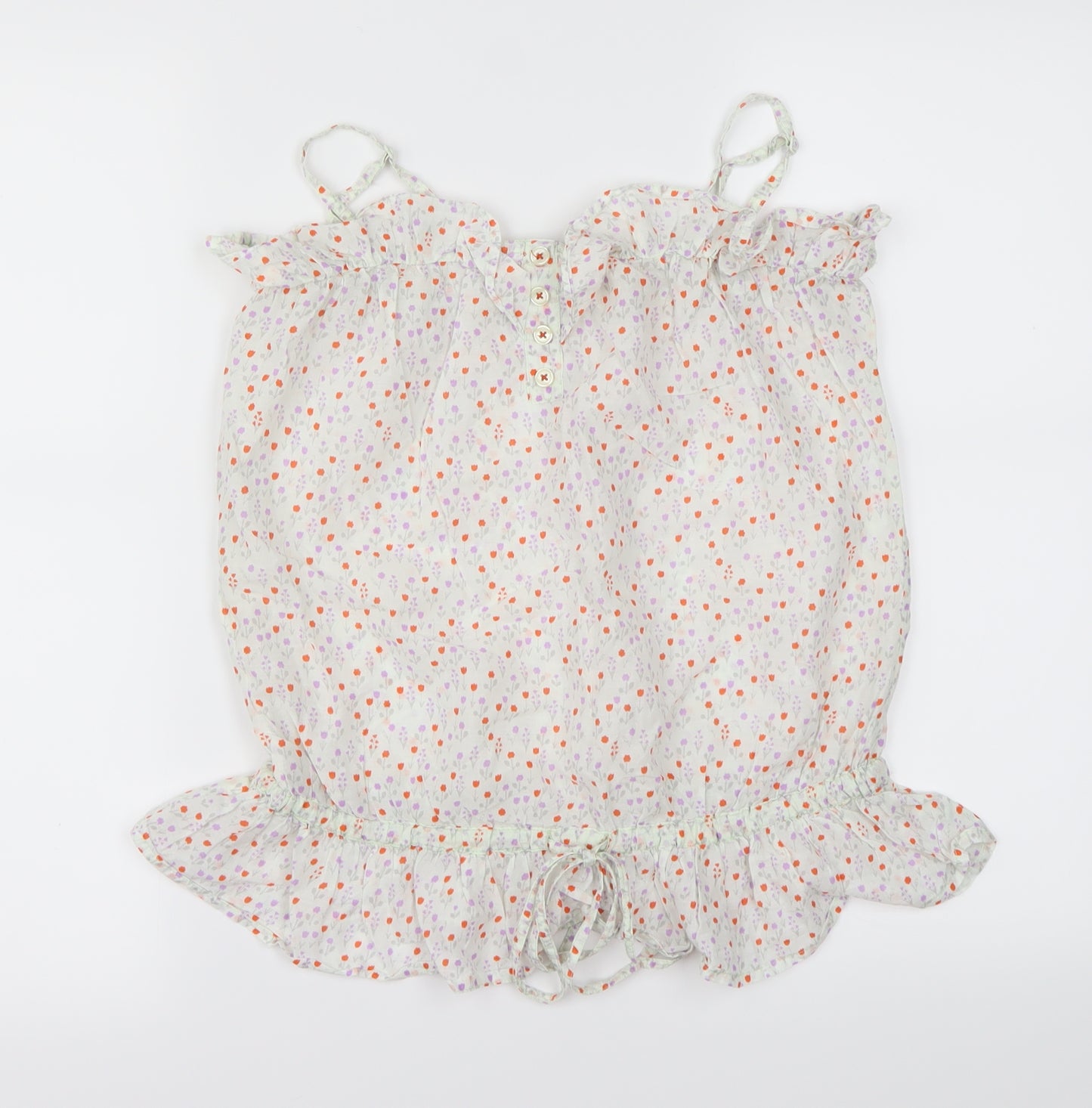 River Womens White Floral  Basic T-Shirt Size 6