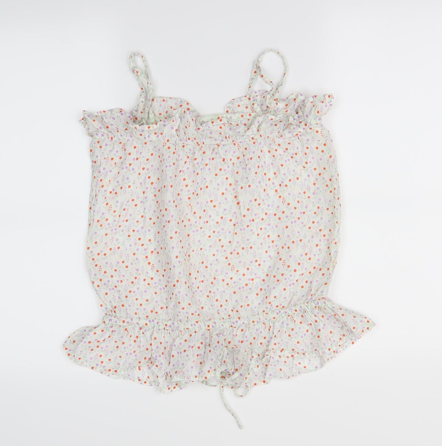River Womens White Floral  Basic T-Shirt Size 6