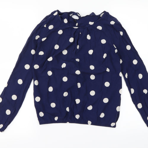 Billie & Blossom Womens Blue Polka Dot  Basic Blouse Size 8