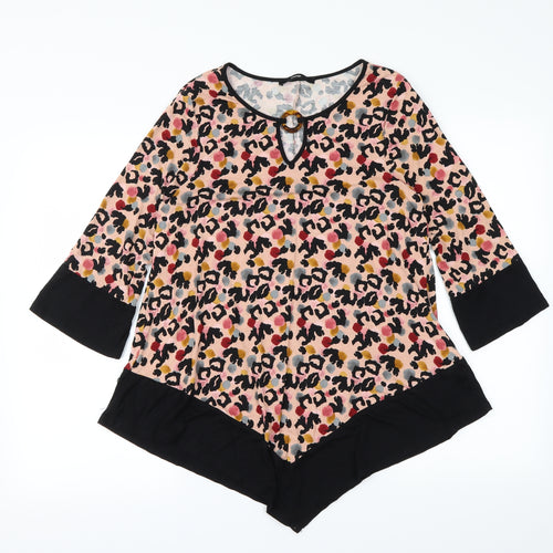 George Womens Multicoloured Animal Print  Basic Blouse Size 8