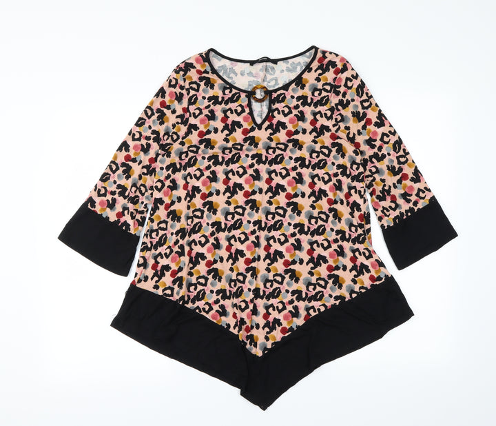 George Womens Multicoloured Animal Print  Basic Blouse Size 8