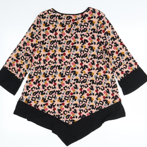 George Womens Multicoloured Animal Print  Basic Blouse Size 8
