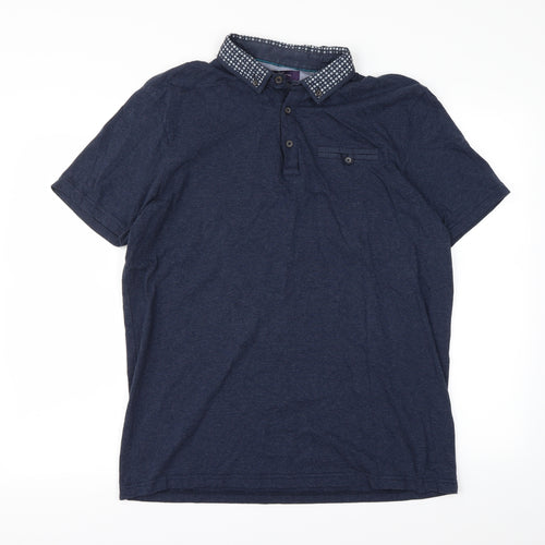 Tailor & Cutter Mens Blue    Polo Size L