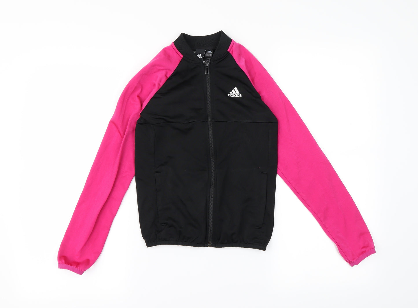 adidas Girls Black   Full Zip Sweatshirt Size 9-10 Years