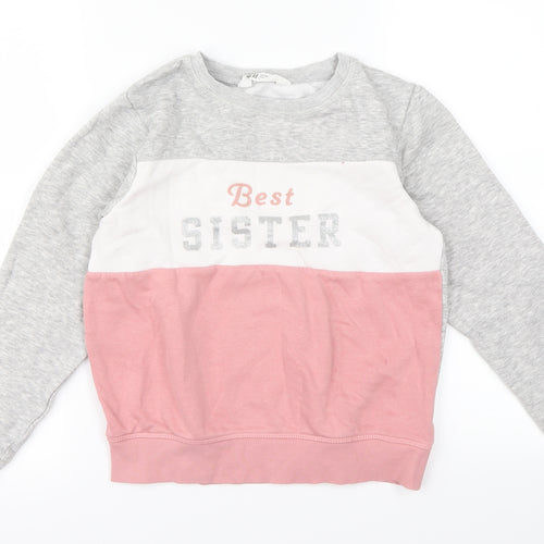 H&M Girls Pink   Pullover Jumper Size 9-10 Years