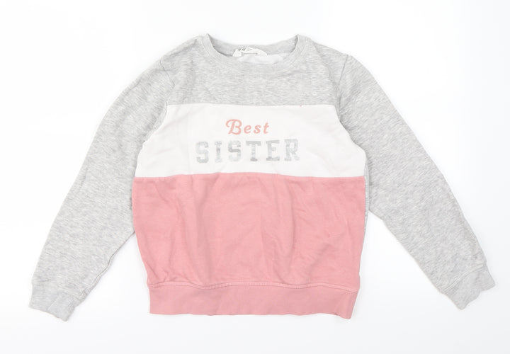 H&M Girls Pink   Pullover Jumper Size 9-10 Years