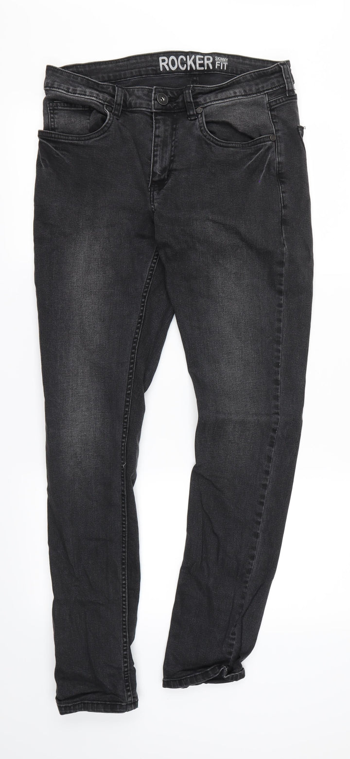 ROCKER Womens Black   Skinny Jeans Size M L30 in