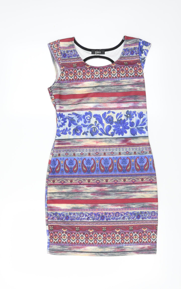 Kiah Womens Multicoloured Floral Bodycon Size 12