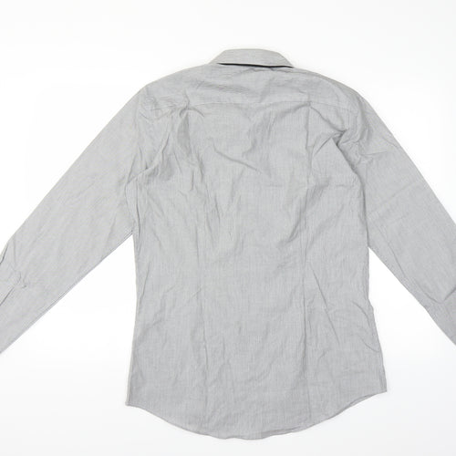 NEXT Mens Grey Striped   Dress Shirt Size 15.5
