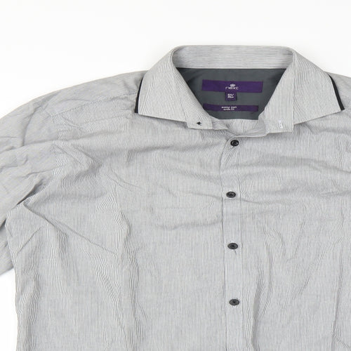 NEXT Mens Grey Striped   Dress Shirt Size 15.5
