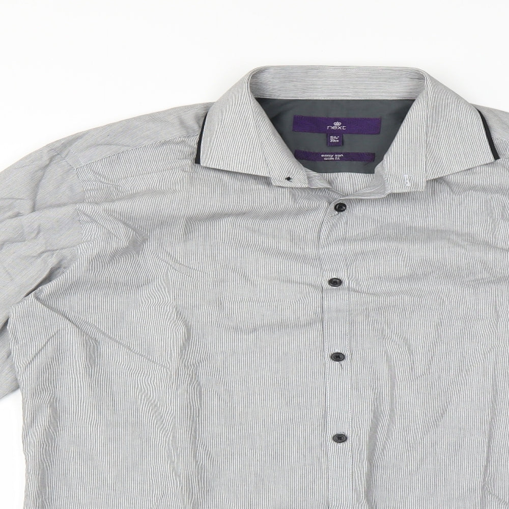 NEXT Mens Grey Striped   Dress Shirt Size 15.5