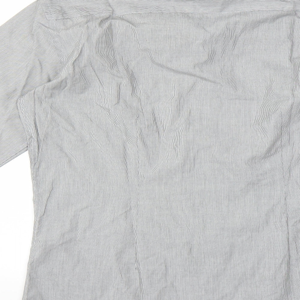 NEXT Mens Grey Striped   Dress Shirt Size 15.5