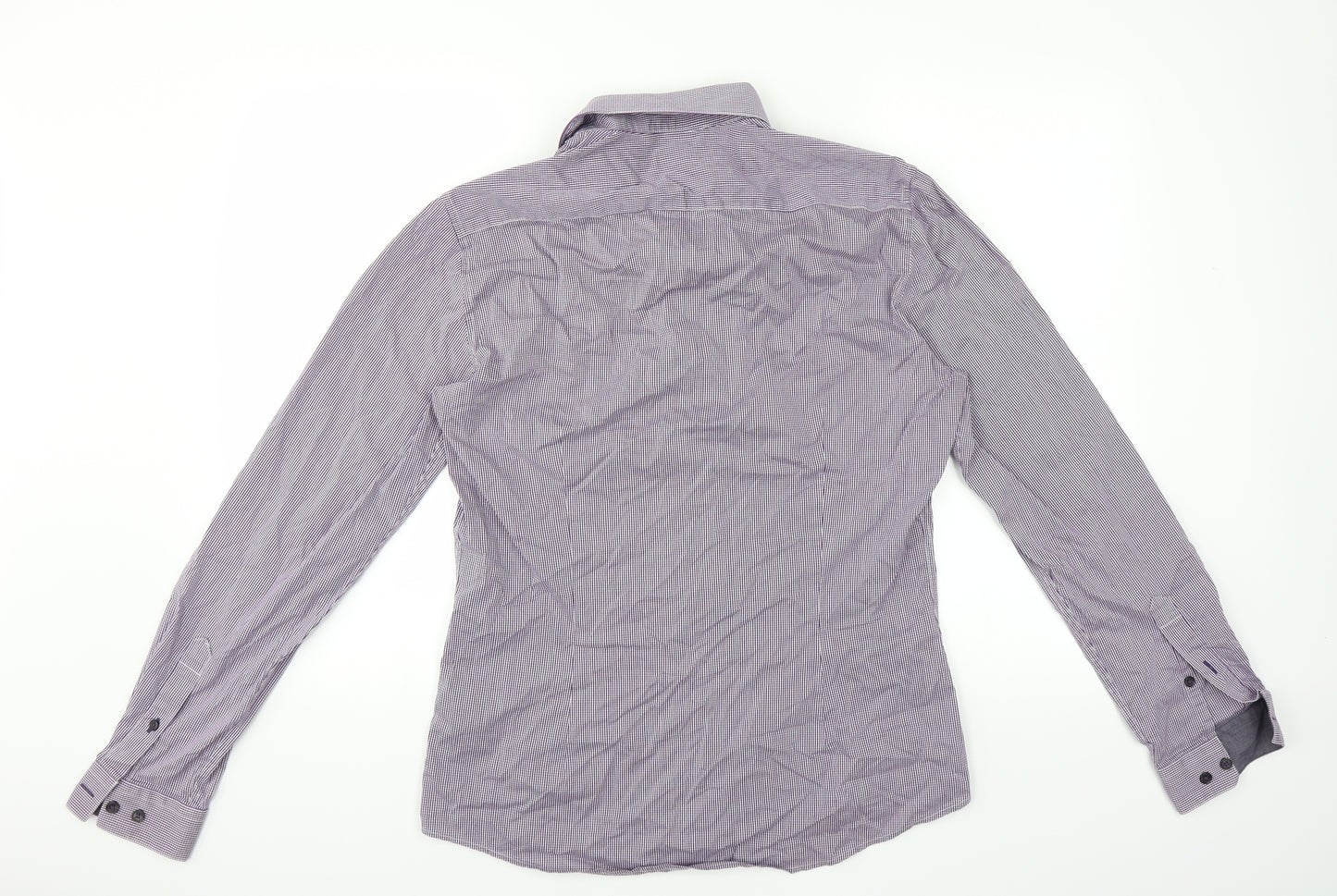 H&M Mens Purple Check   Dress Shirt Size M