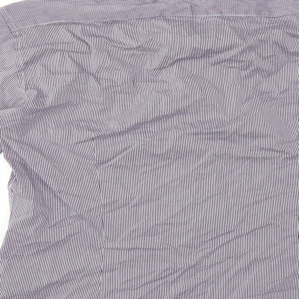 H&M Mens Purple Check   Dress Shirt Size M