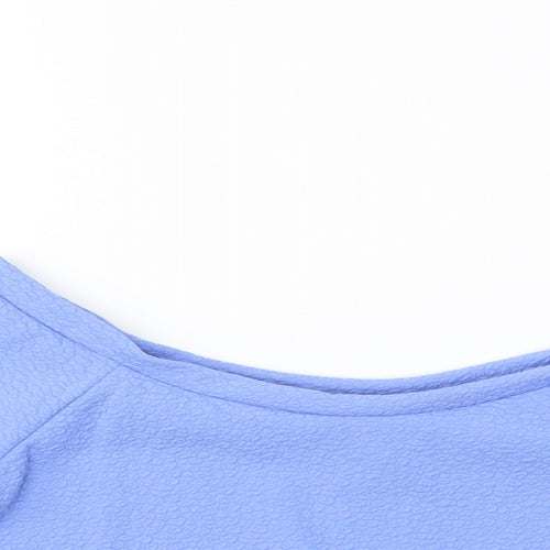 Kiah Womens Blue   Basic Blouse Size 14  - CROPPED