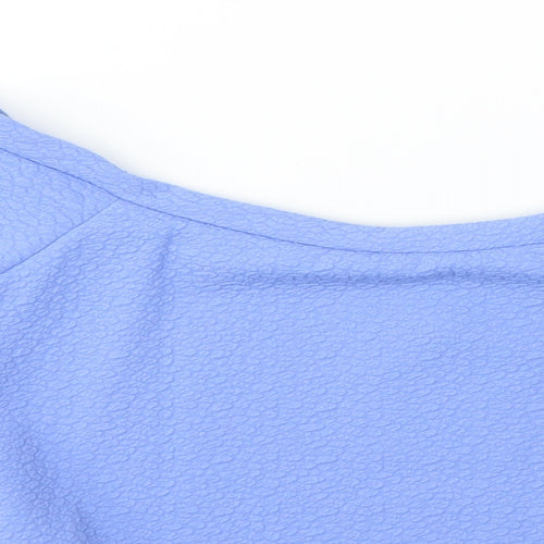 Kiah Womens Blue   Basic Blouse Size 14  - CROPPED
