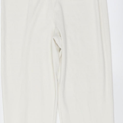Sweewe Womens White   Trousers  Size M L30 in - ruffled leg hem detail
