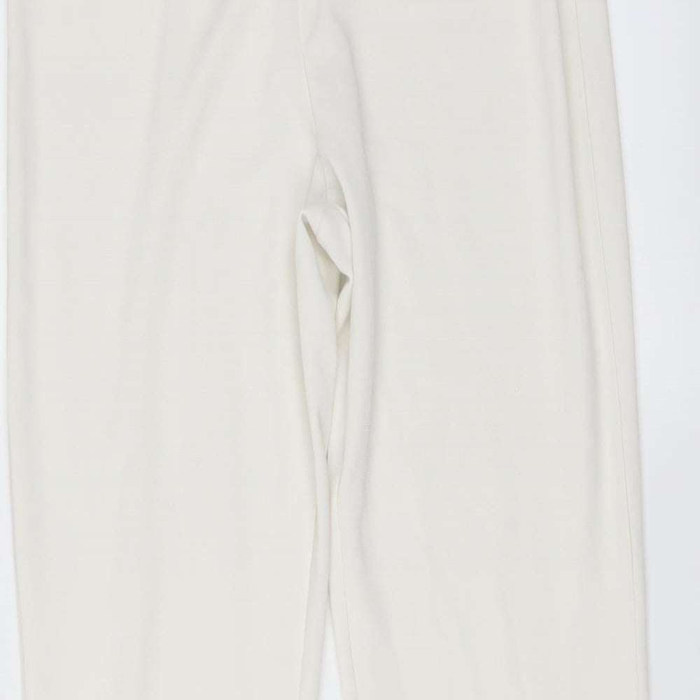 Sweewe Womens White   Trousers  Size M L30 in - ruffled leg hem detail