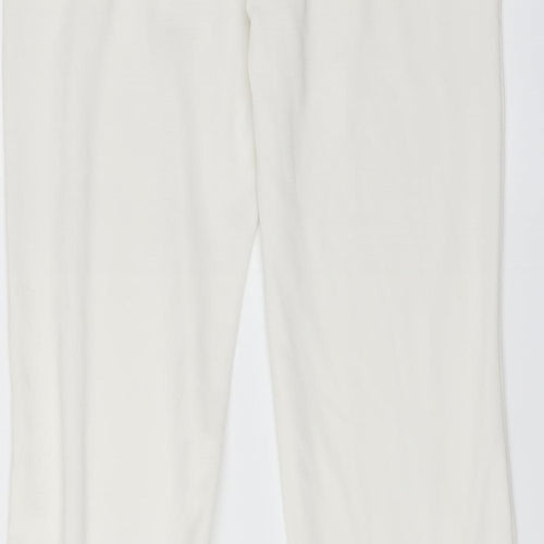 Sweewe Womens White   Trousers  Size M L30 in - ruffled leg hem detail