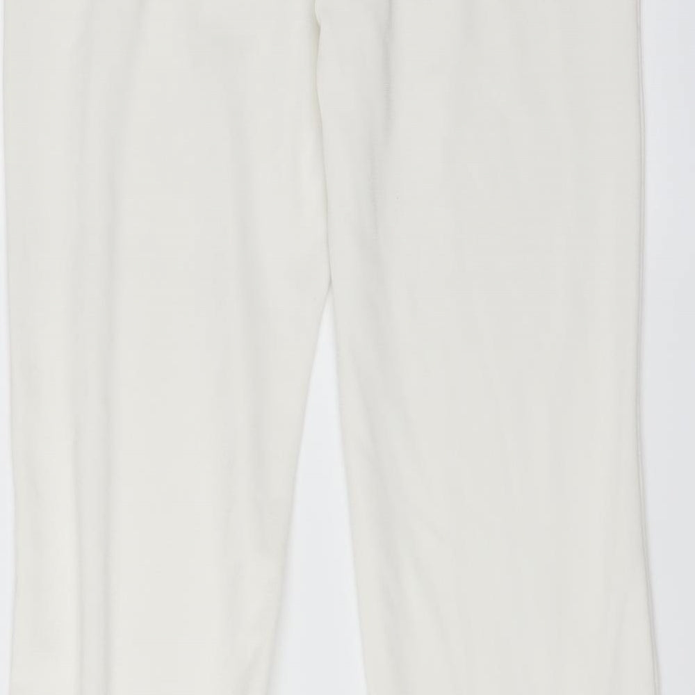 Sweewe Womens White   Trousers  Size M L30 in - ruffled leg hem detail