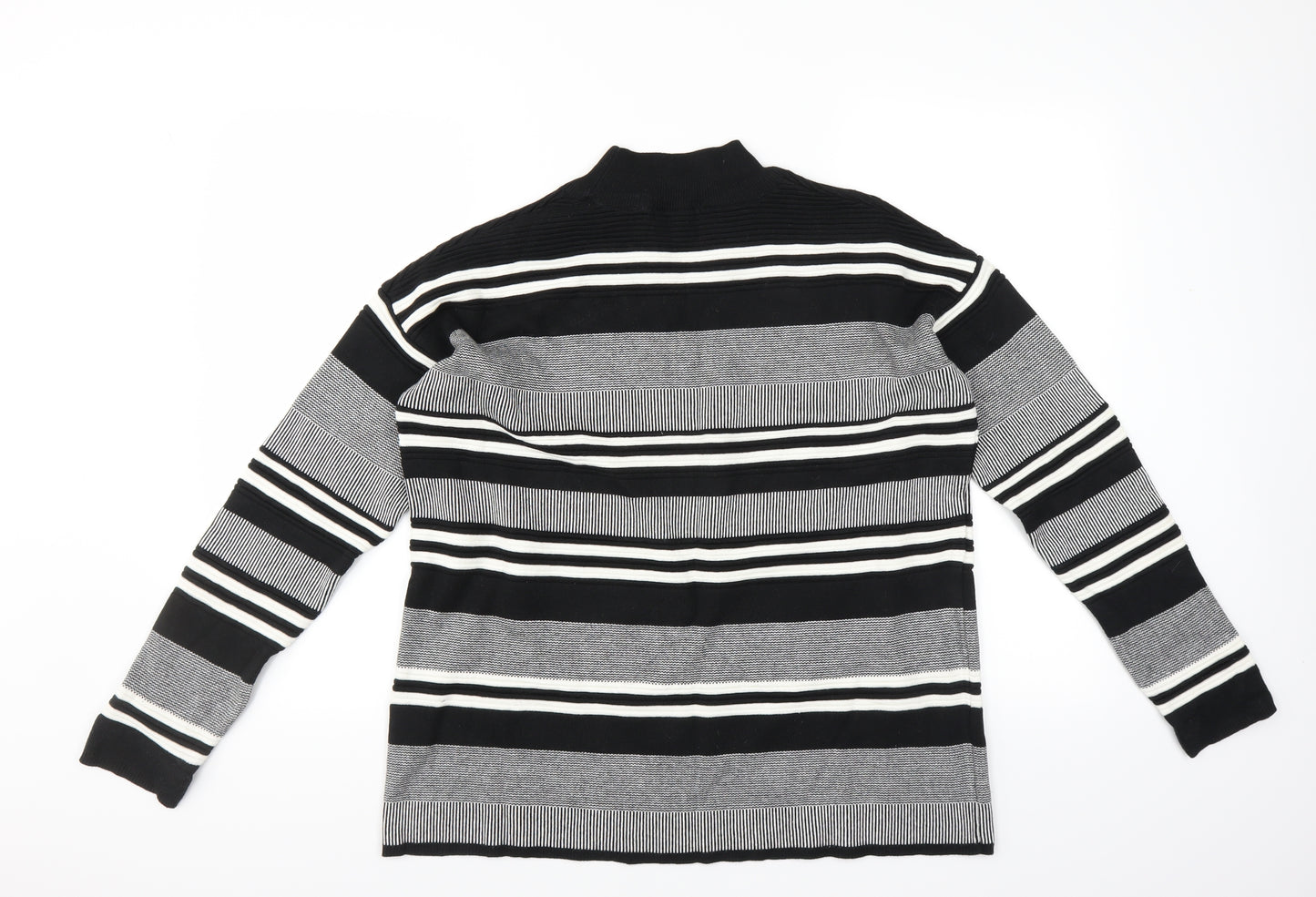 New Look Womens Black Striped  Pullover Jumper Size 12