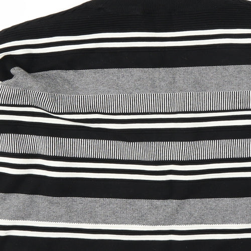 New Look Womens Black Striped  Pullover Jumper Size 12