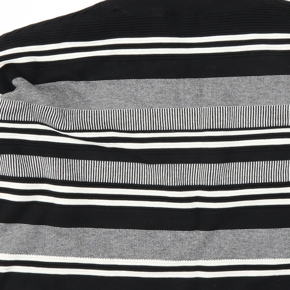 New Look Womens Black Striped  Pullover Jumper Size 12