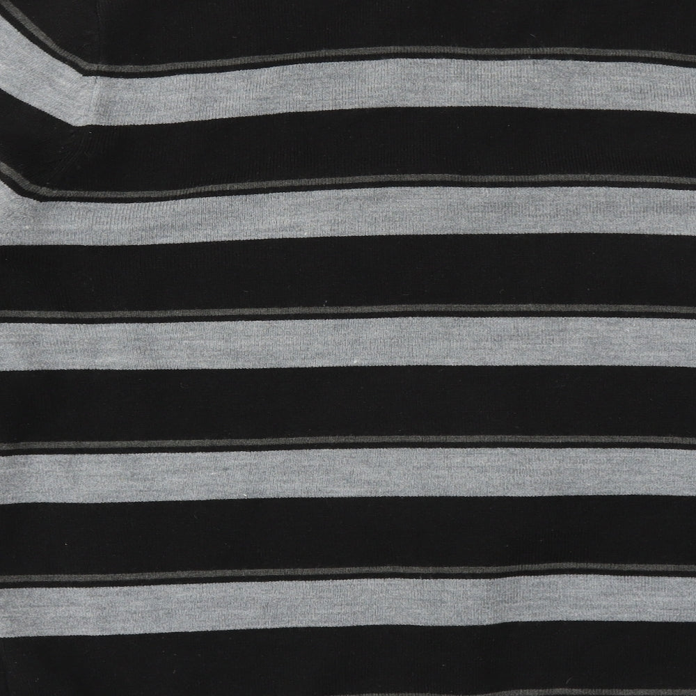 Burton Mens Black Striped  Pullover Jumper Size XL