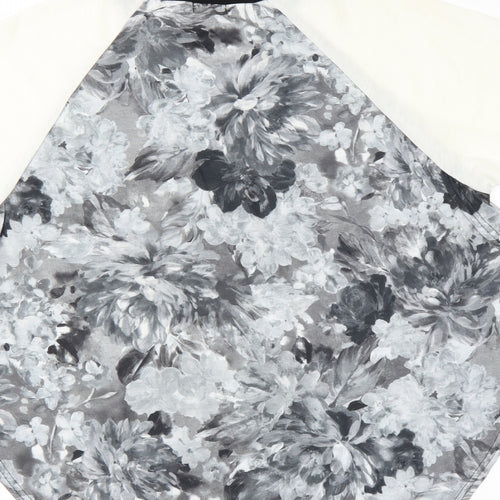 River Island Womens Grey Floral  Basic Blouse Size 10  - open sides