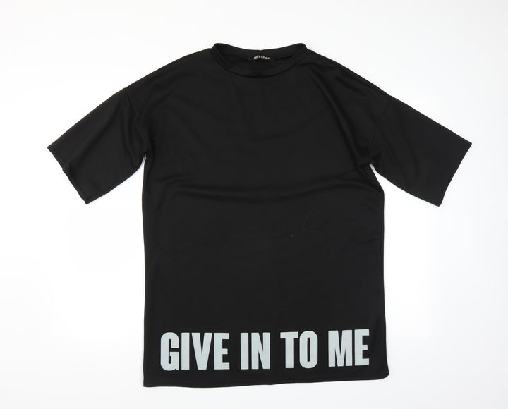 Miss Pap Womens Black   T-Shirt Dress  Size S
