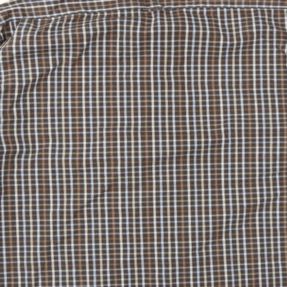 Easy Mens Brown Check   Button-Up Size XL
