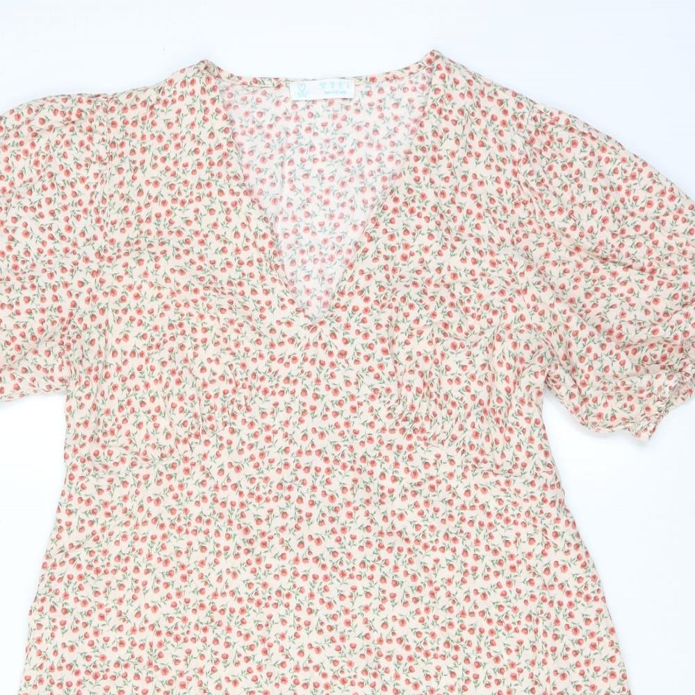 Primark Womens Pink Floral  Shirt Dress  Size 18