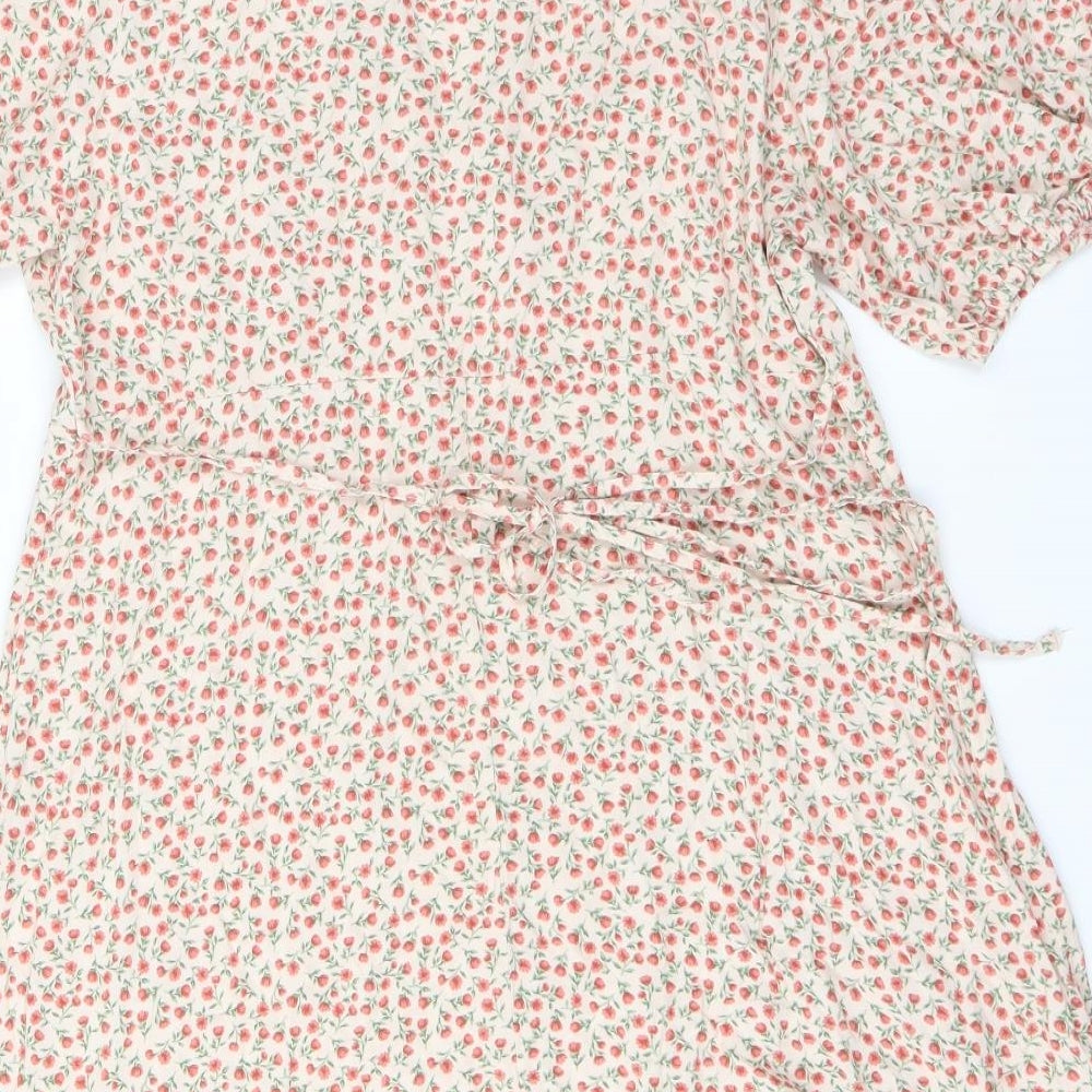 Primark Womens Pink Floral  Shirt Dress  Size 18