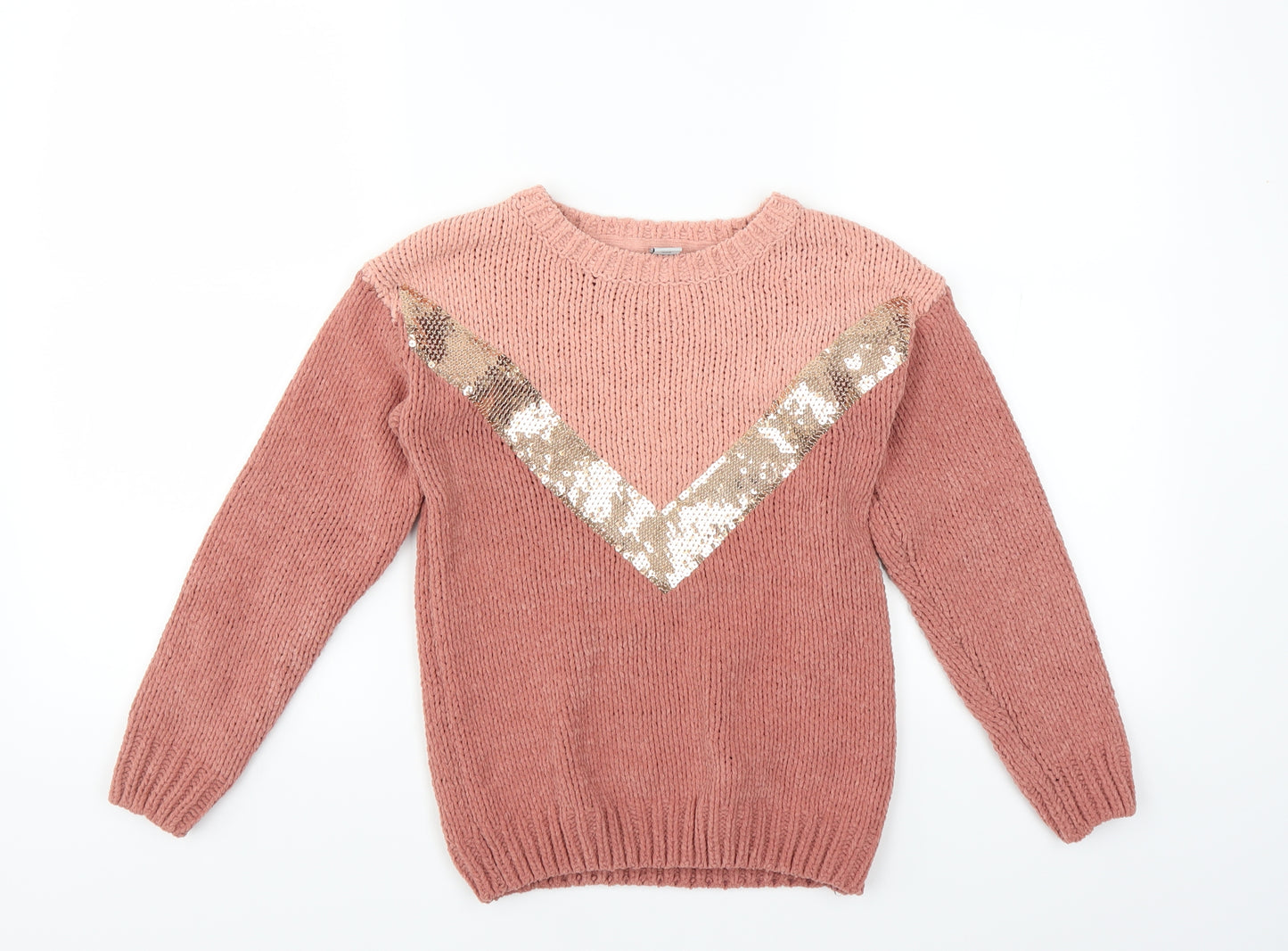 Sainsburys Girls Pink   Pullover Jumper Size 10 Years