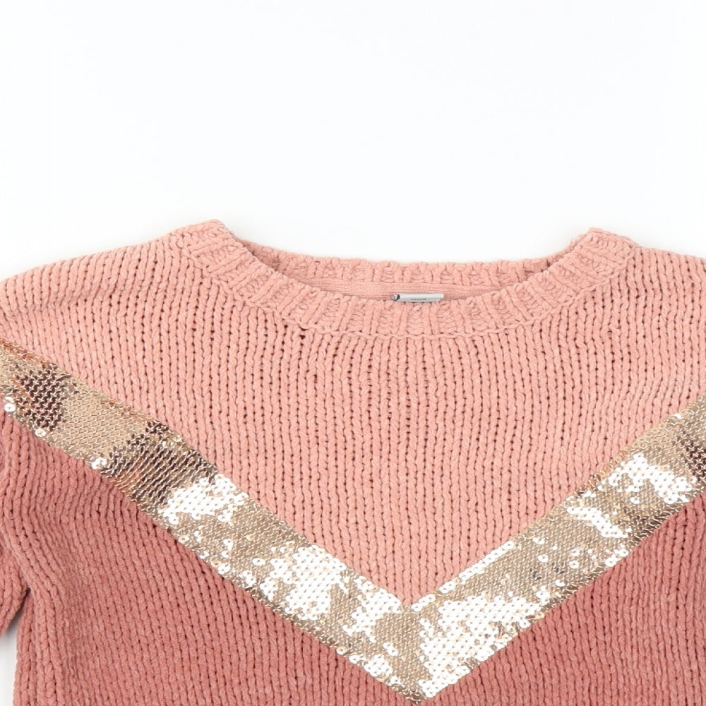 Sainsburys Girls Pink   Pullover Jumper Size 10 Years