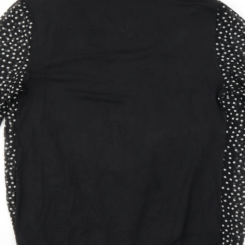 George Womens Black Geometric  Basic Blouse Size 8
