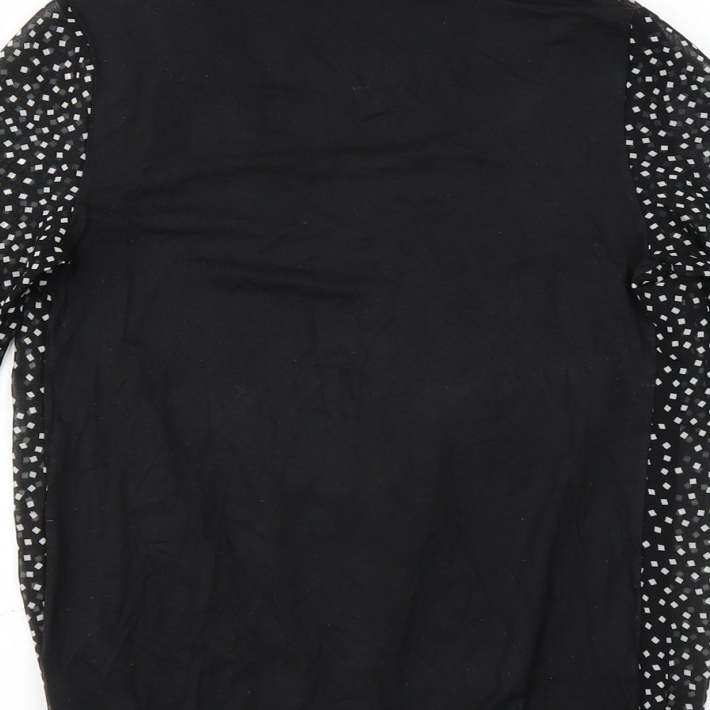 George Womens Black Geometric  Basic Blouse Size 8